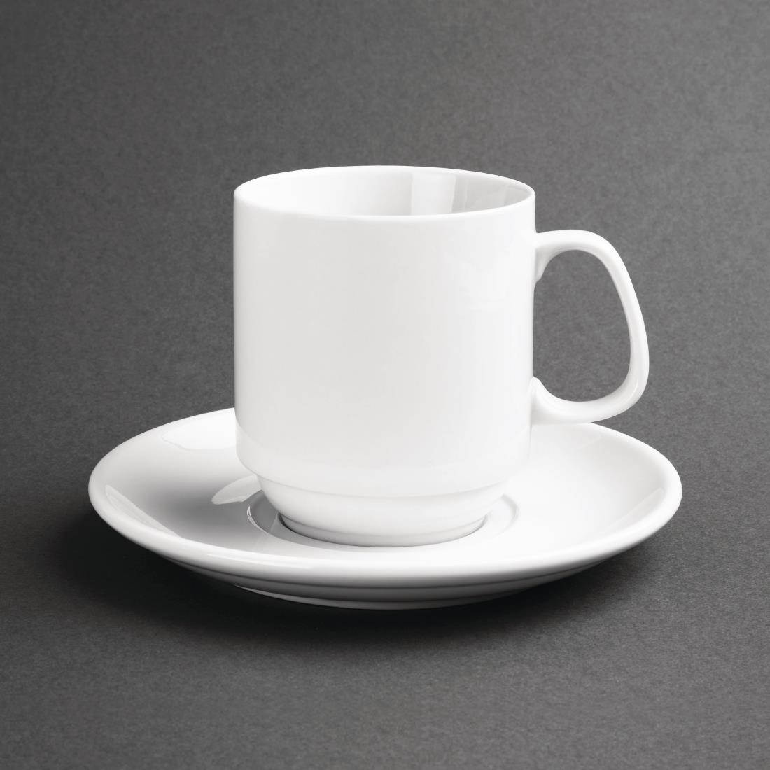 Olympia Heritage Double Well Saucers 163mm White (Pack of 6) - DW157  - 3
