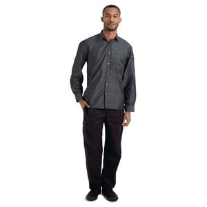 Chef Works Urban Detroit Long Sleeve Denim Shirt Black XS - B775-XS  - 1