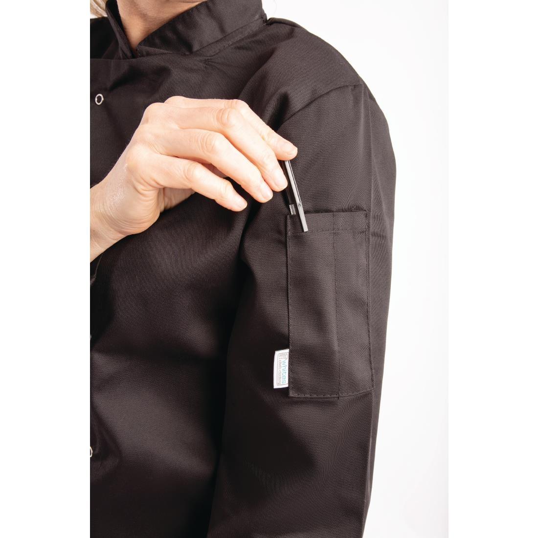 Whites Vegas Unisex Chefs Jacket Long Sleeve Black L - A438-L  - 12