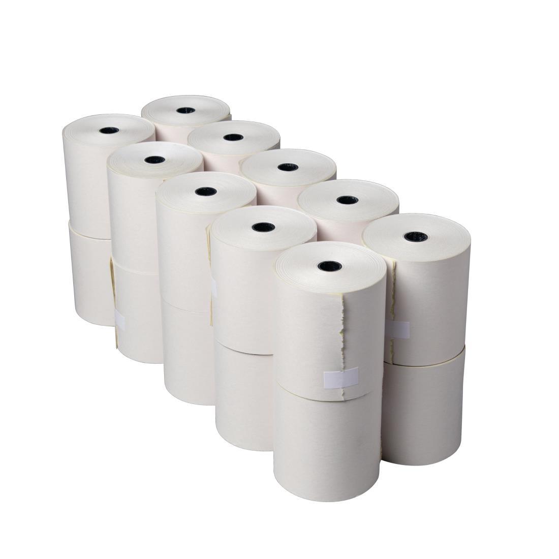 Fiesta Non-Thermal 2ply White and Yellow Till Roll 76 x 70mm (Pack of 20) - DK596  - 3