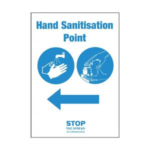 Hand Sanitisation Point Arrow Right Sign A5 Self-Adhesive - FN847  - 1