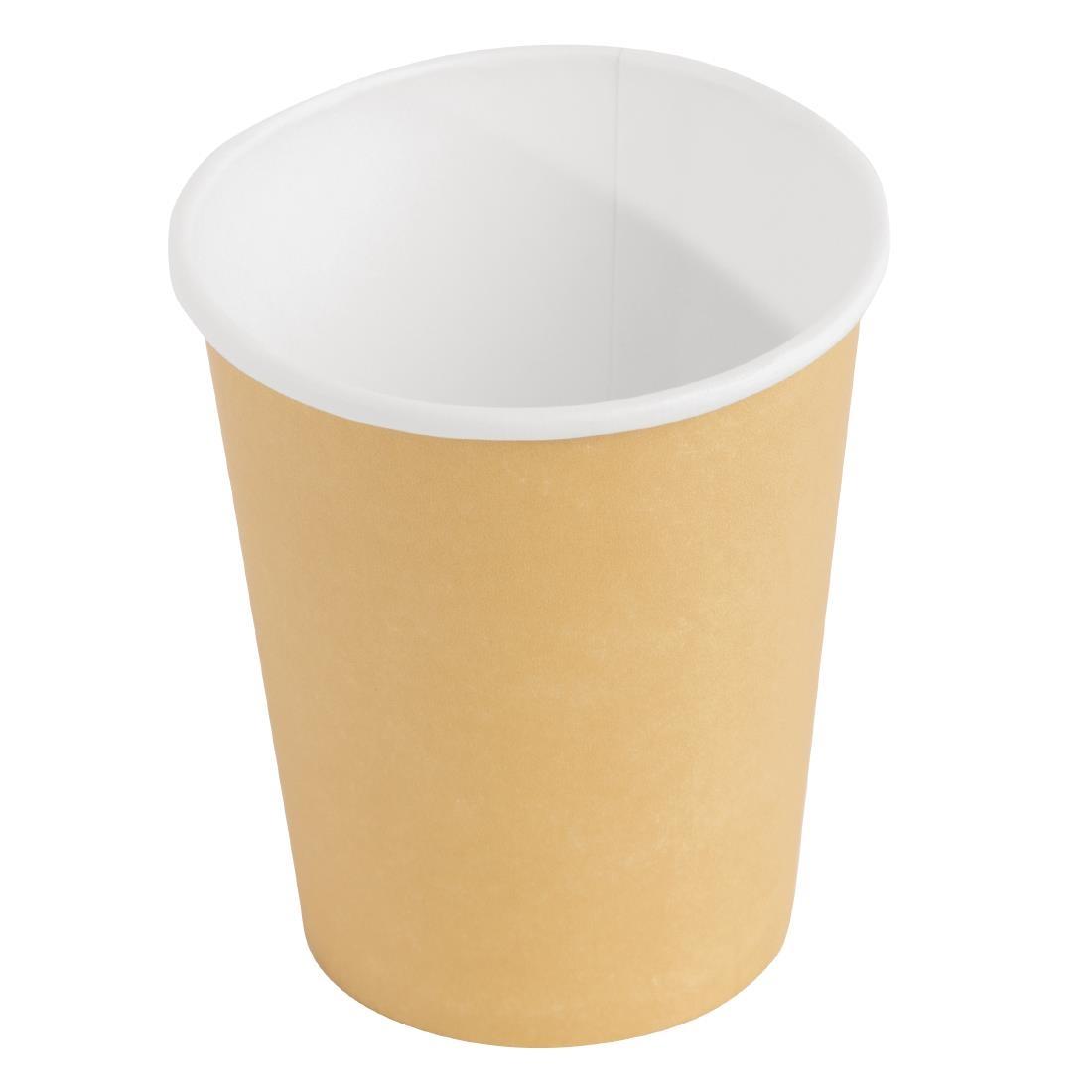 Fiesta Recyclable Coffee Cups Single Wall Kraft 225ml / 8oz (Pack of 1000) - GF030  - 3