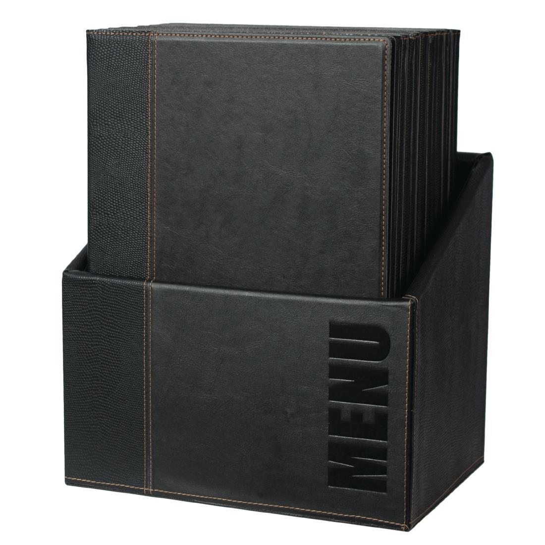 Securit Contemporary Menu Covers and Storage Box A4 Black (Pack of 20) - U266  - 2