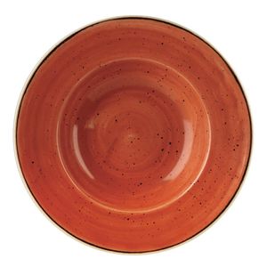 Churchill Stonecast Round Wide Rim Bowl Spiced Orange 277mm (Pack of 12) - DF794  - 1