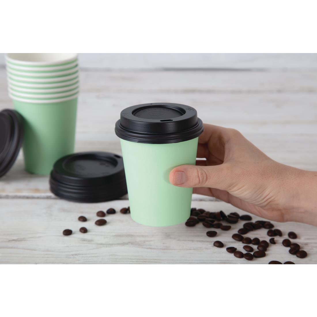 Fiesta Recyclable Coffee Cups Single Wall Turquoise 225ml / 8oz (Pack of 1000) - GP403  - 5