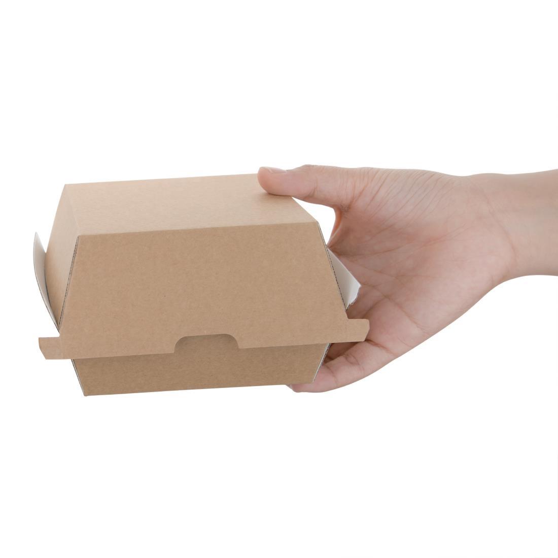 Fiesta Compostable Kraft Burger Boxes Small 105mm (Pack of 200) - FB664  - 4