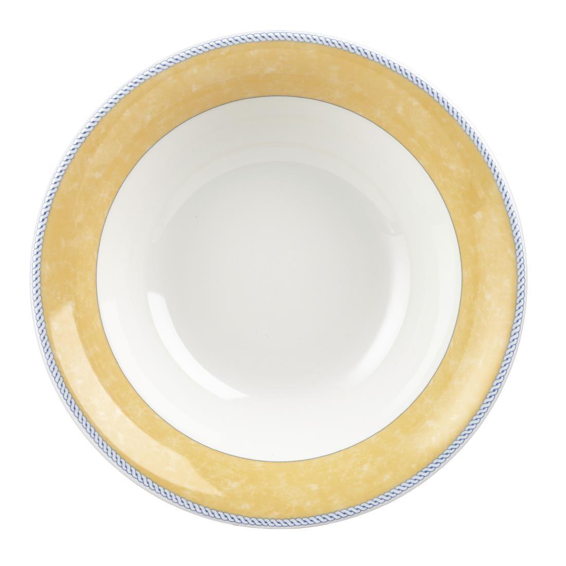 Churchill New Horizons Marble Border Salad Bowls Yellow 252mm (Pack of 12) - W798  - 1
