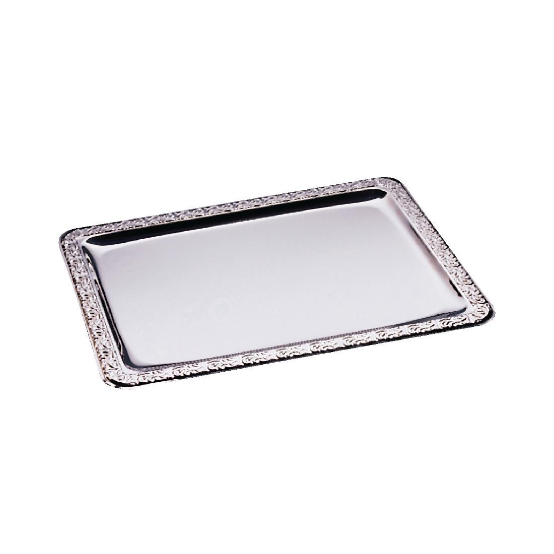 APS Stainless Steel Rectangular Service Tray 420mm - P005  - 1