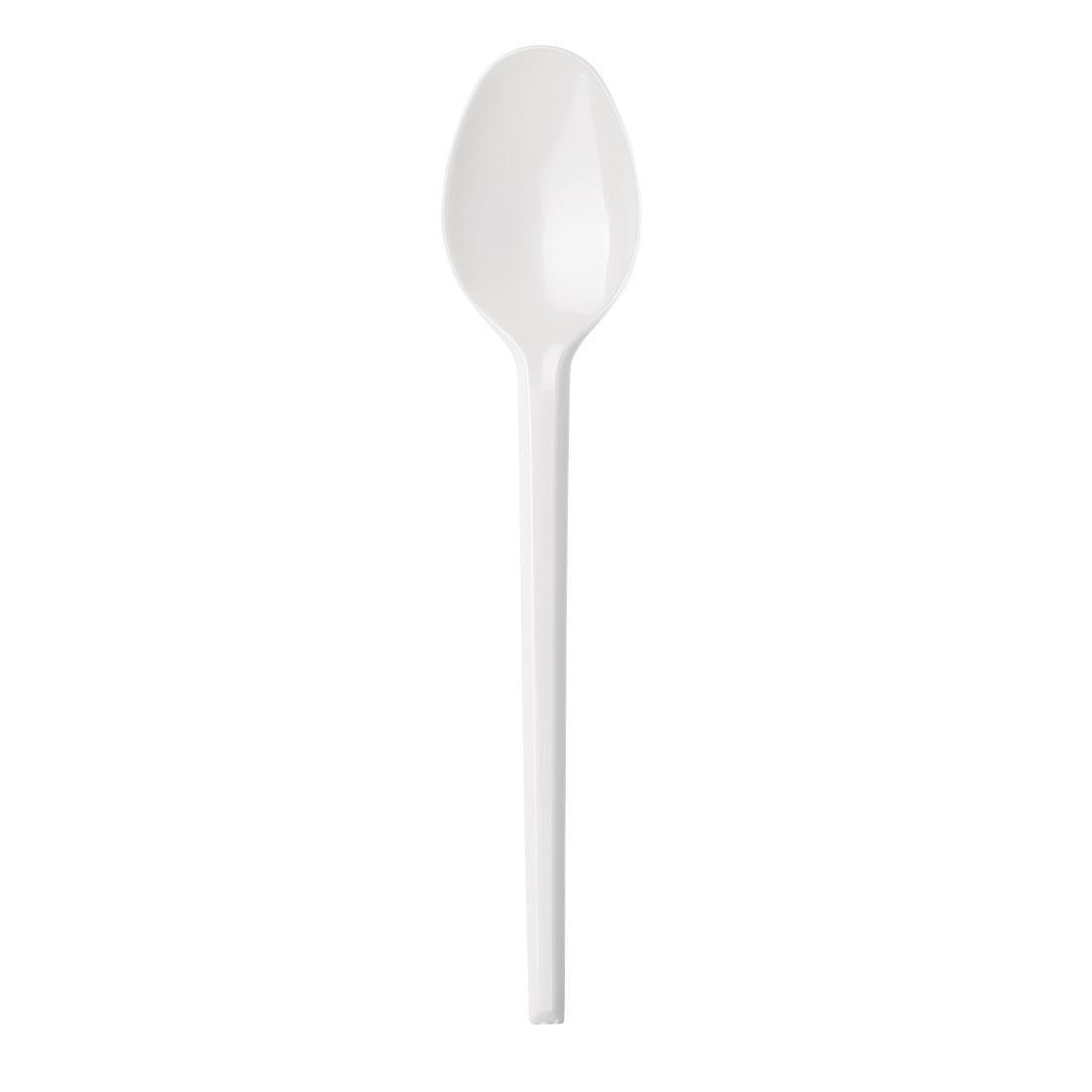 Fiesta Recyclable Lightweight Plastic Teaspoons White (Pack of 100) - U643  - 1