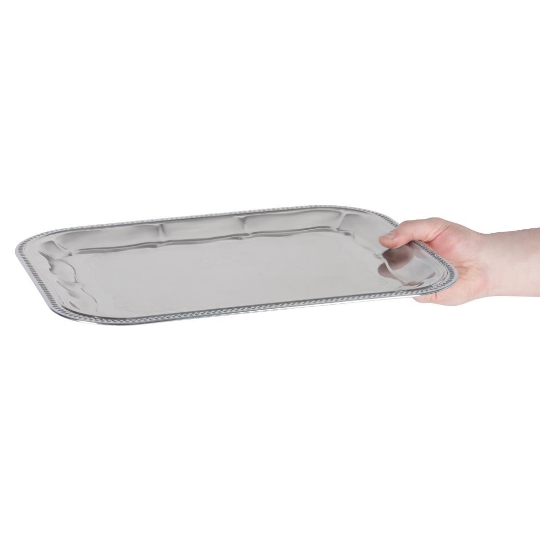 APS Semi-Disposable Party Tray 410 x 310mm Chrome - T751  - 4