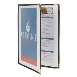 Securit Crystal Double Sided Menu Cover A4 Double (Pack of 3) - CB842  - 2