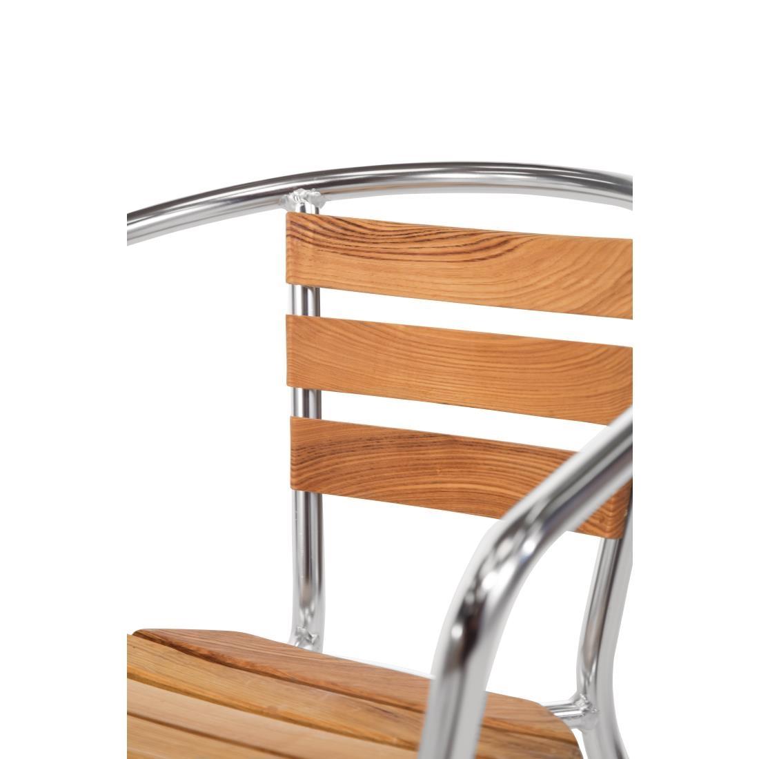 Bolero Aluminium and Ash Chairs (Pack of 4) - U421  - 5