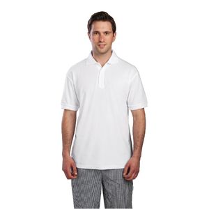 Unisex Polo Shirt White S - A734-S  - 1