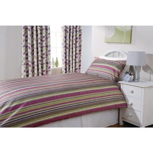 Mitre Essentials Florence Stripe Pillowcase Damson - GU367  - 1