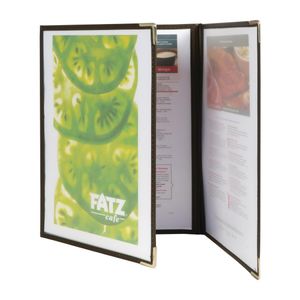 Securit Crystal Double Sided Menu Cover A4 Triple (Pack of 3) - CB843  - 1