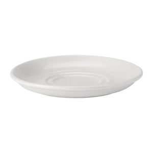 Utopia Pure White Double Well Saucers 150mm (Pack of 24) - DY334  - 1