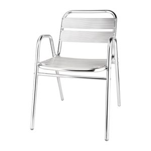 Bolero Aluminium Stacking Chairs Arched Arms (Pack of 4) - U501  - 1