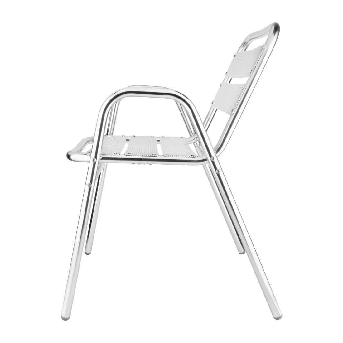 Bolero Aluminium Stacking Chairs Arched Arms (Pack of 4) - U501  - 2