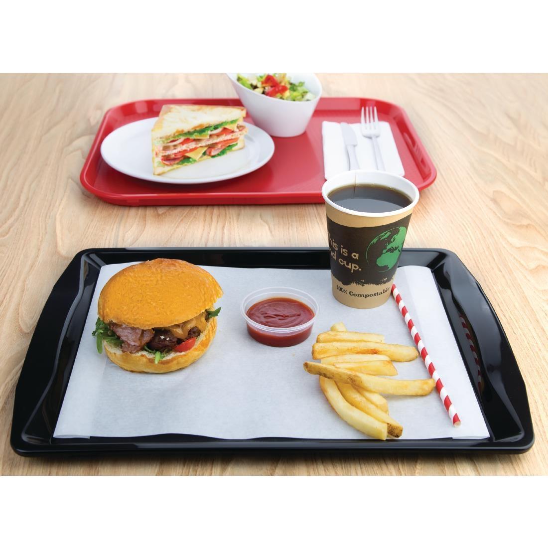 Olympia Kristallon Polypropylene Handled Fast Food Tray Black 420mm - CM940  - 4