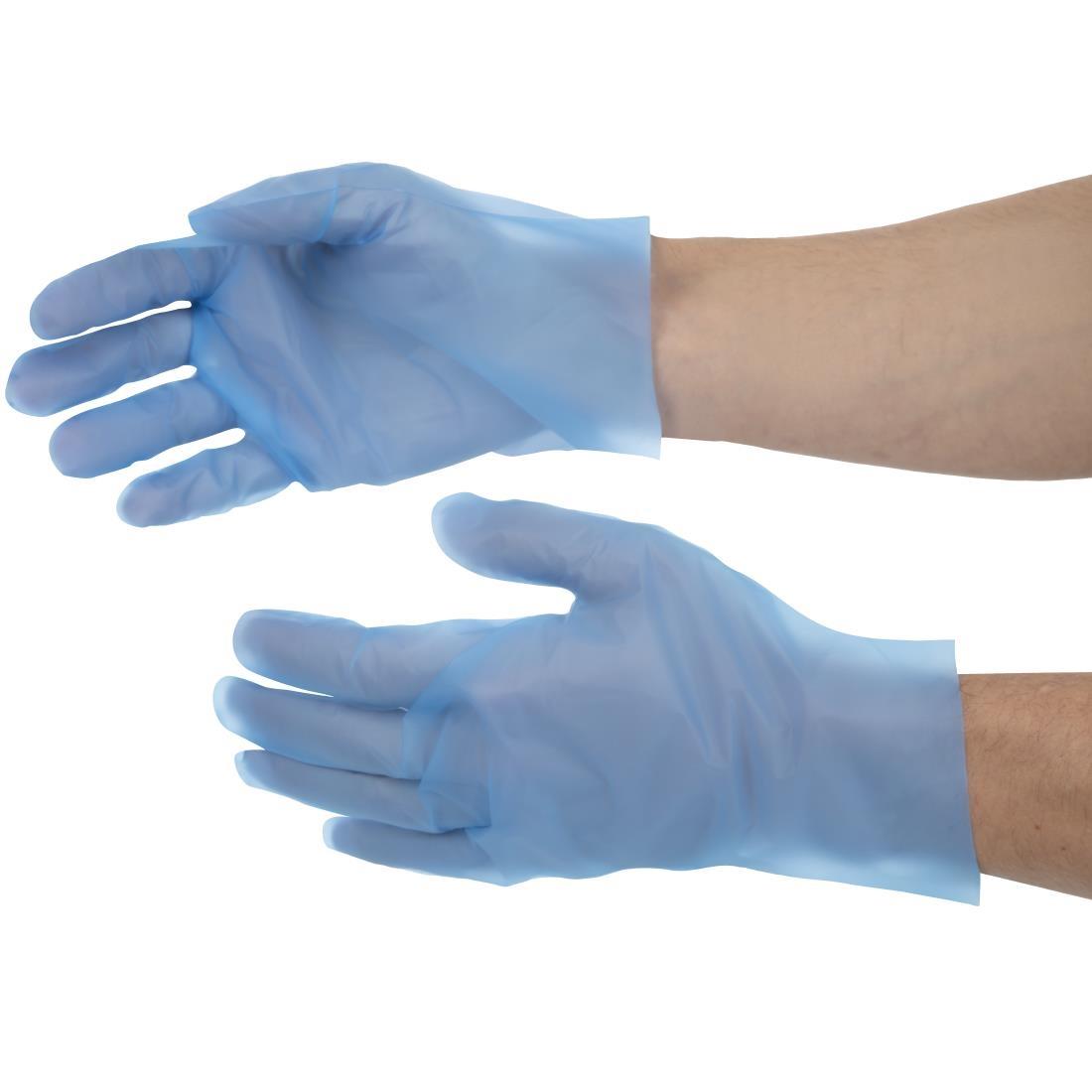 Nisbets Essentials Powder-Free TPE Gloves Blue M (Pack of 200) - FC488-M  - 6