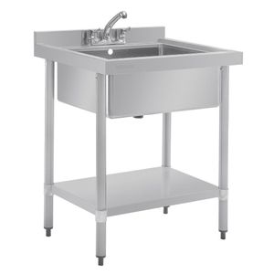 Vogue Stainless Steel Midi Pot Wash Sink with Undershelf - GJ537  - 1