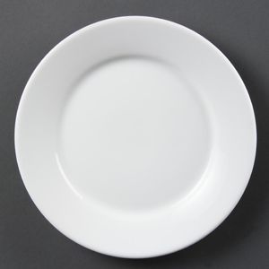 Olympia Whiteware Wide Rimmed Plates 230mm (Pack of 12) - CB480  - 1