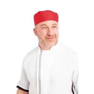Whites Chefs Skull Cap Red - A047  - 3
