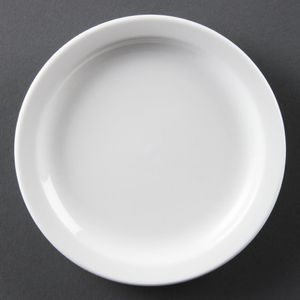 Olympia Whiteware Narrow Rimmed Plates 150mm (Pack of 12) - CB486  - 1