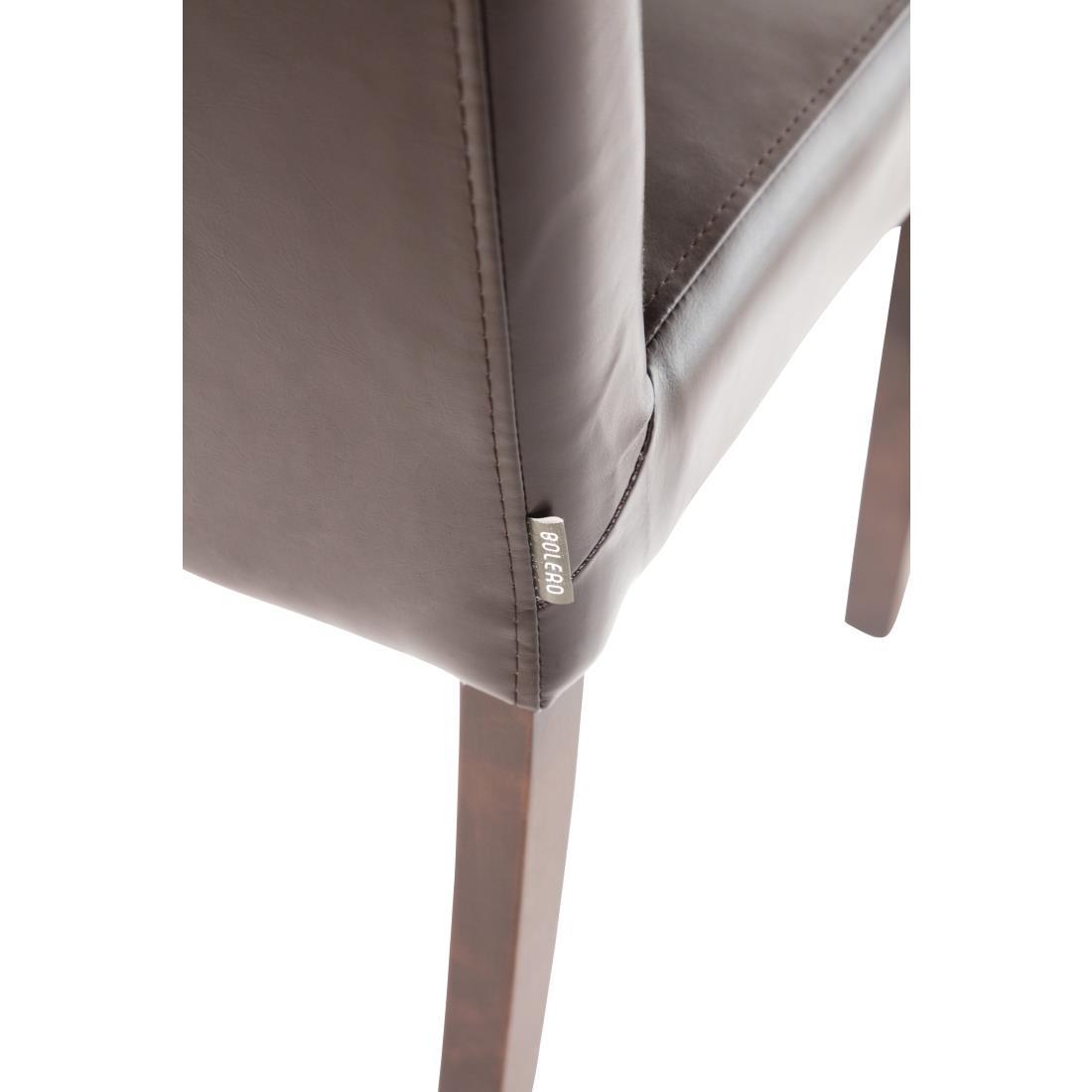 Bolero Faux Leather Dining Chair Dark Brown (Box 2) - GF955  - 5