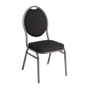 Bolero Oval Back Banquet Chairs Grey & Black (Pack of 4) - CE142  - 1