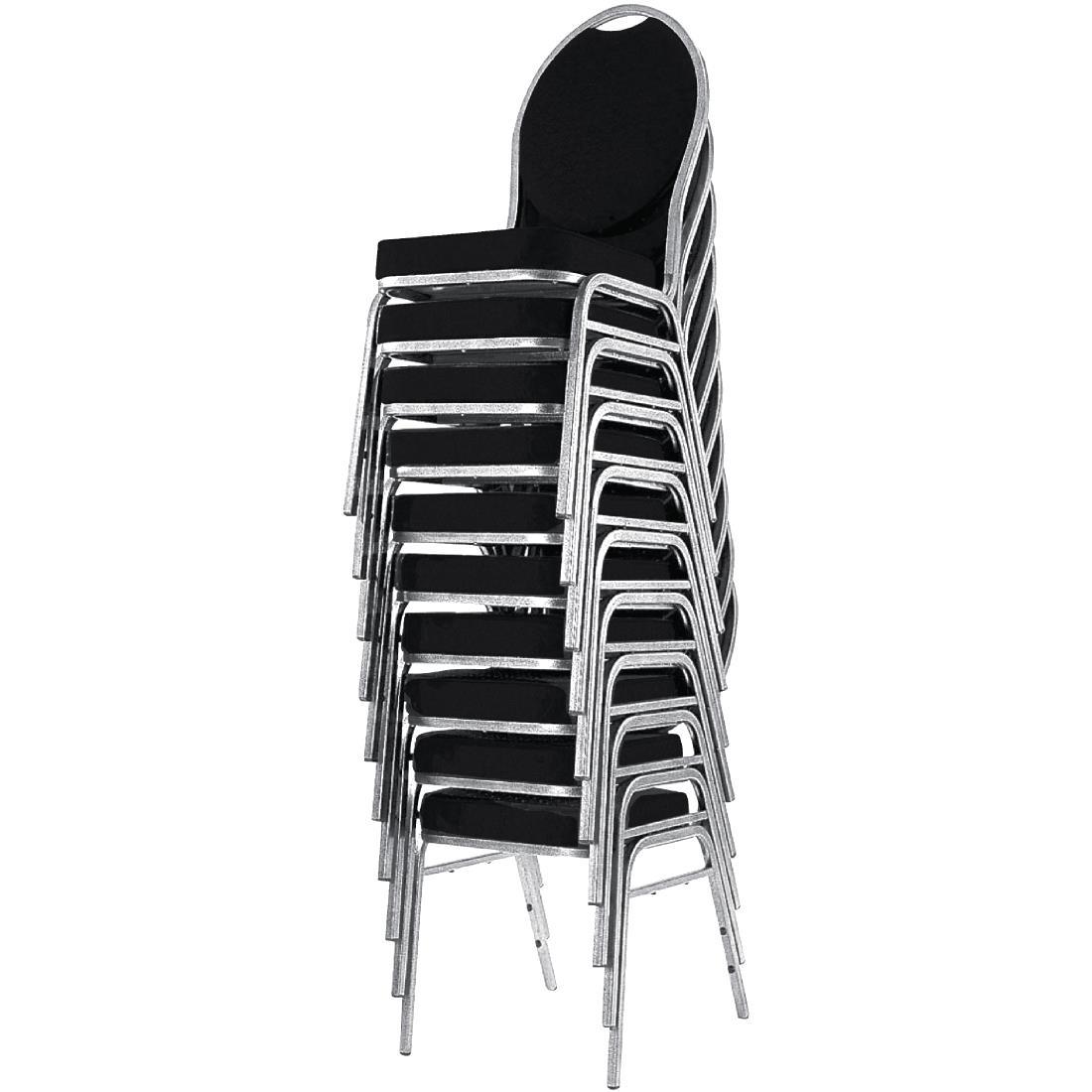Bolero Oval Back Banquet Chairs Grey & Black (Pack of 4) - CE142  - 4