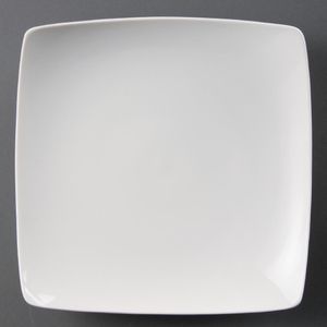 Olympia Whiteware Square Bowled Plates 250mm (Pack of 4) - CB689  - 1