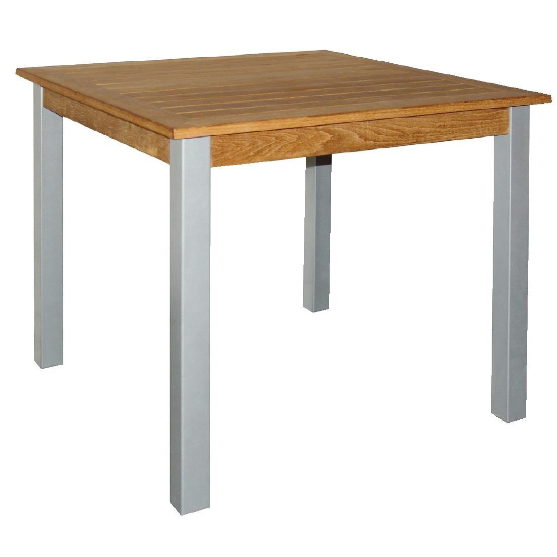 Bolero Wood and Aluminium Square Table 800mm - Y821  - 3