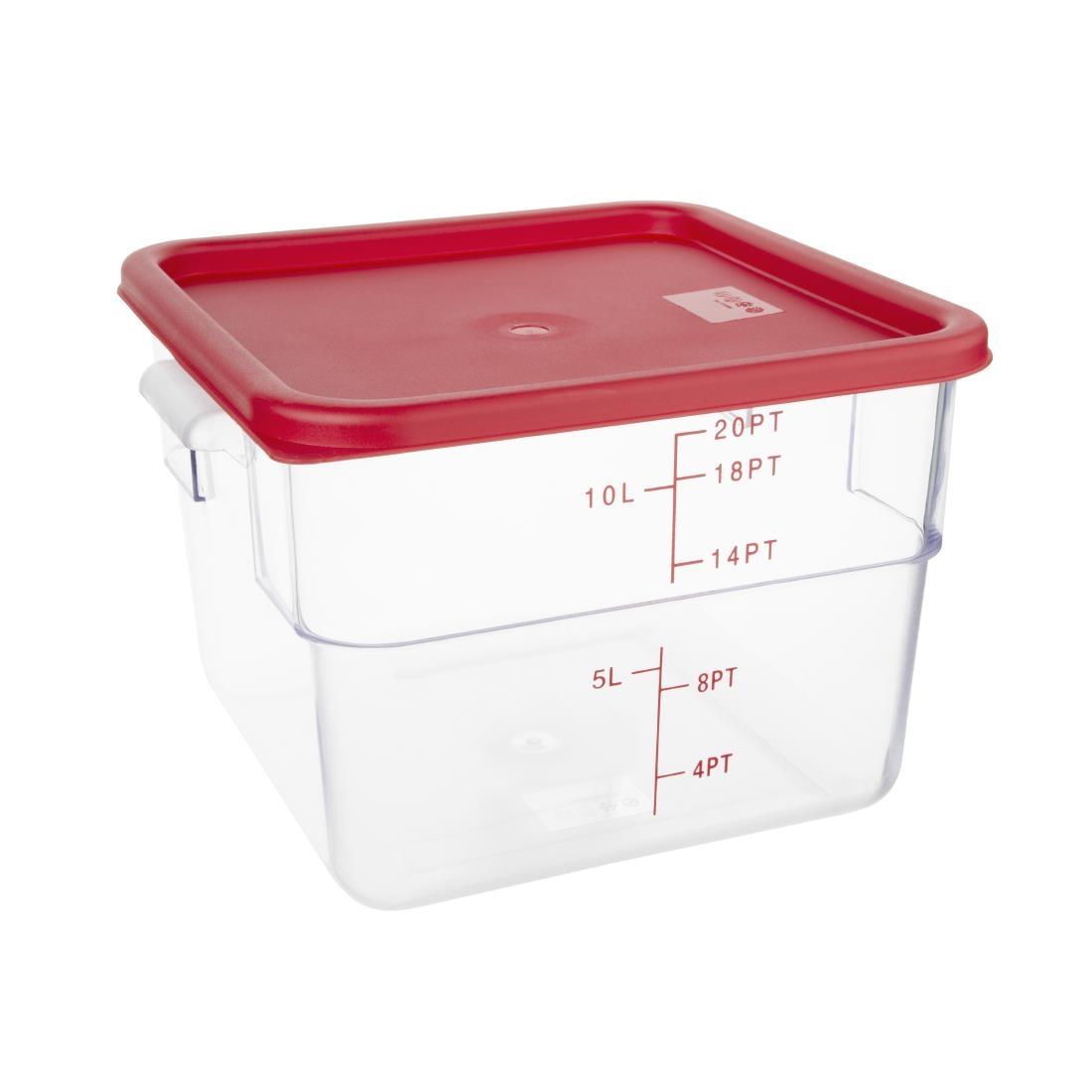 Hygiplas Square Food Storage Container Lid Red Large - CF042  - 2