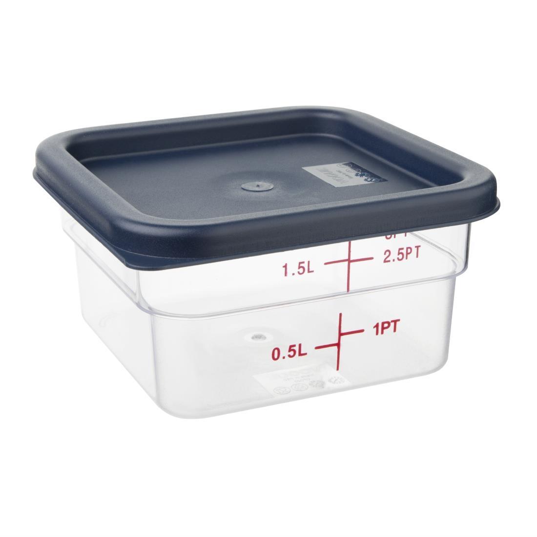 Hygiplas Square Food Storage Container Lid Blue Small - CF043  - 2