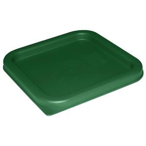 Hygiplas Polycarbonate Square Food Storage Container Lid Green Large - CF048  - 1