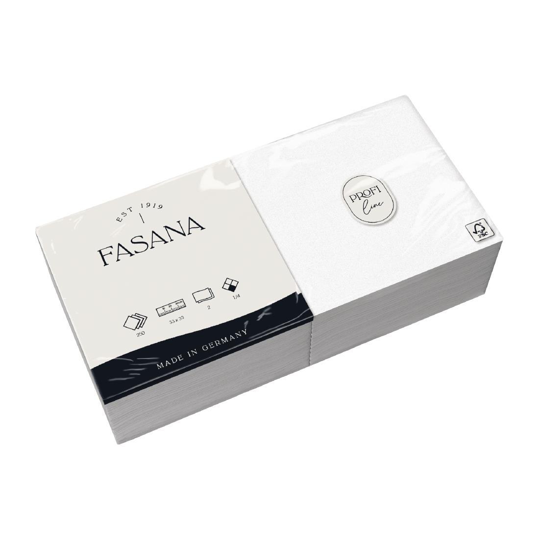 Fasana Lunch Napkin White 33x33cm 2ply 1/4 Fold (Pack of 1500) - CK874  - 2