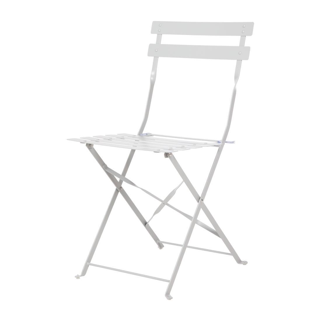 Bolero Steel Pavement StyleFolding Chairs Grey (Pack of 2) - GH551  - 2