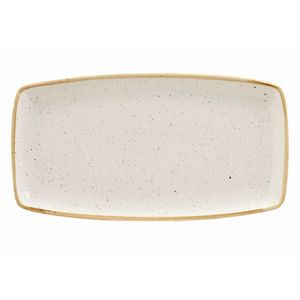 Churchill Stonecast Rectangular Plate Barley White 350 x 185mm - DK527  - 1