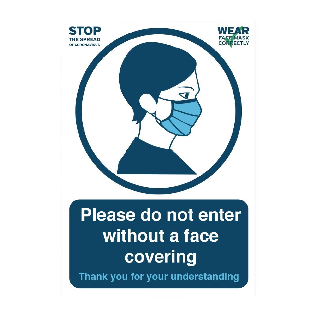 Please Do Not Enter Without a Face Covering Vinyl Sign A4 - FR187  - 1