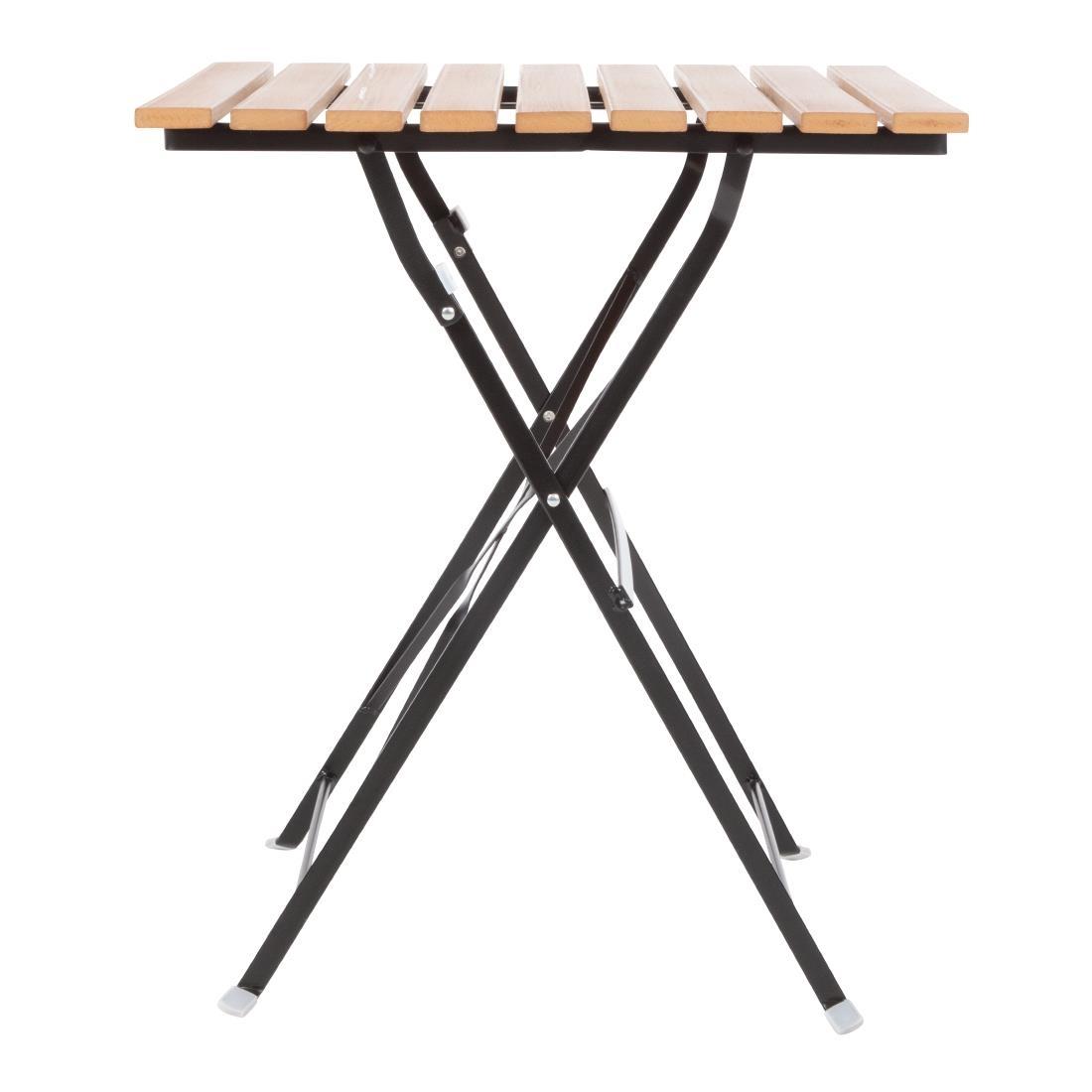 Bolero Square Faux Wood Bistro Folding Table 600mm (Single) - GJ765  - 3