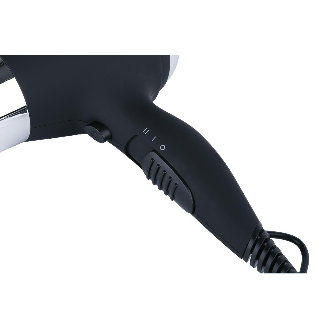 Deluxe Black and Chrome Hairdryer 1800W - CG077  - 2
