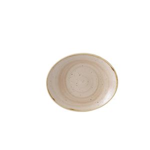 Churchill Stonecast Oval Coupe Plate Nutmeg Cream (Pack of 12) - GR946  - 1
