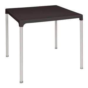 Bolero Black Square Table with Aluminium Legs 750mm - GJ970  - 1