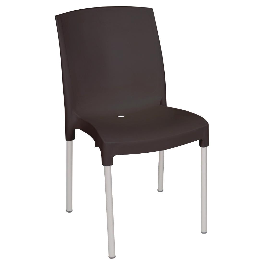 Bolero Stacking Bistro Side Chairs Black (Pack of 4) - GJ976  - 1