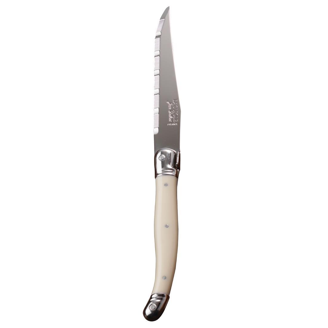 Laguiole Serrated Steak Knives Ivory Handle (Pack of 6) - V596  - 1
