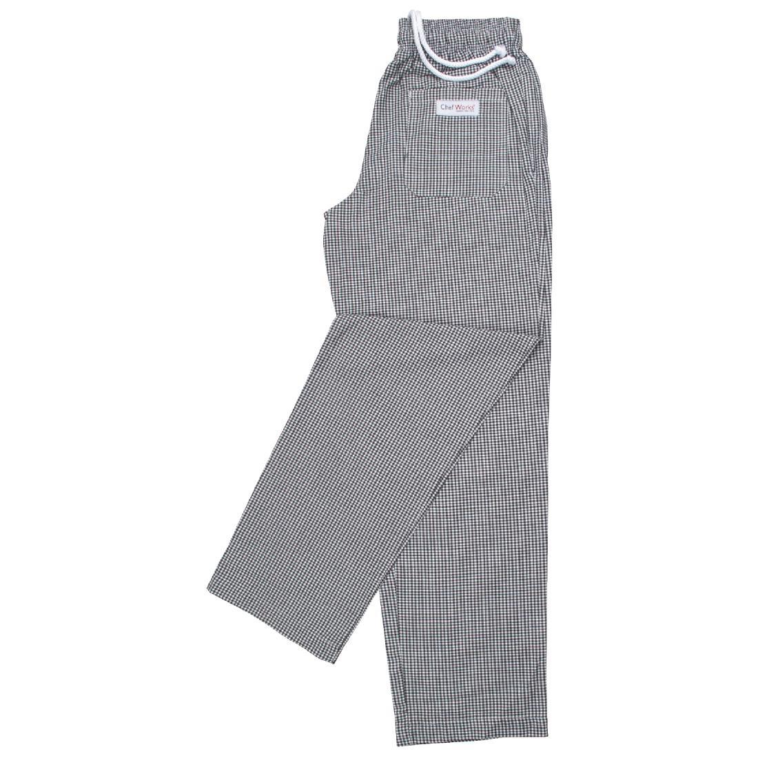 Chef Works Essential Baggy Pants Small Black Check 6XL - A026-6XL  - 3