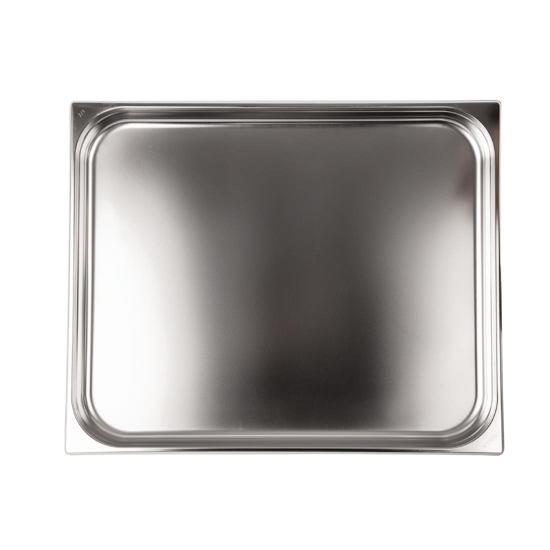 Vogue Stainless Steel 2/1 Gastronorm Pan 40mm - K801  - 3