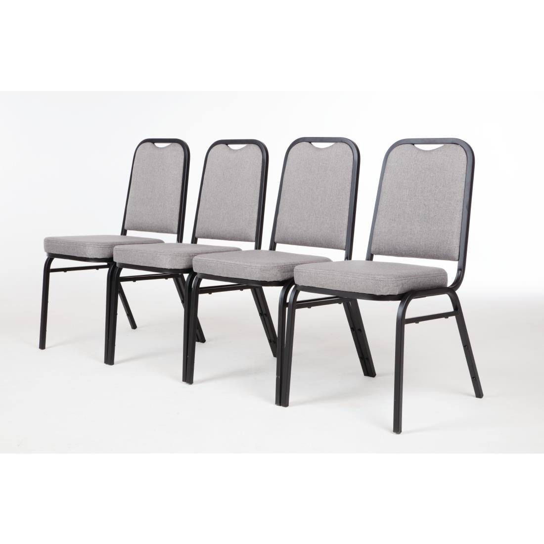 Bolero Square Back Banquet Chairs Black & Grey (Pack of 4) - DA602  - 2