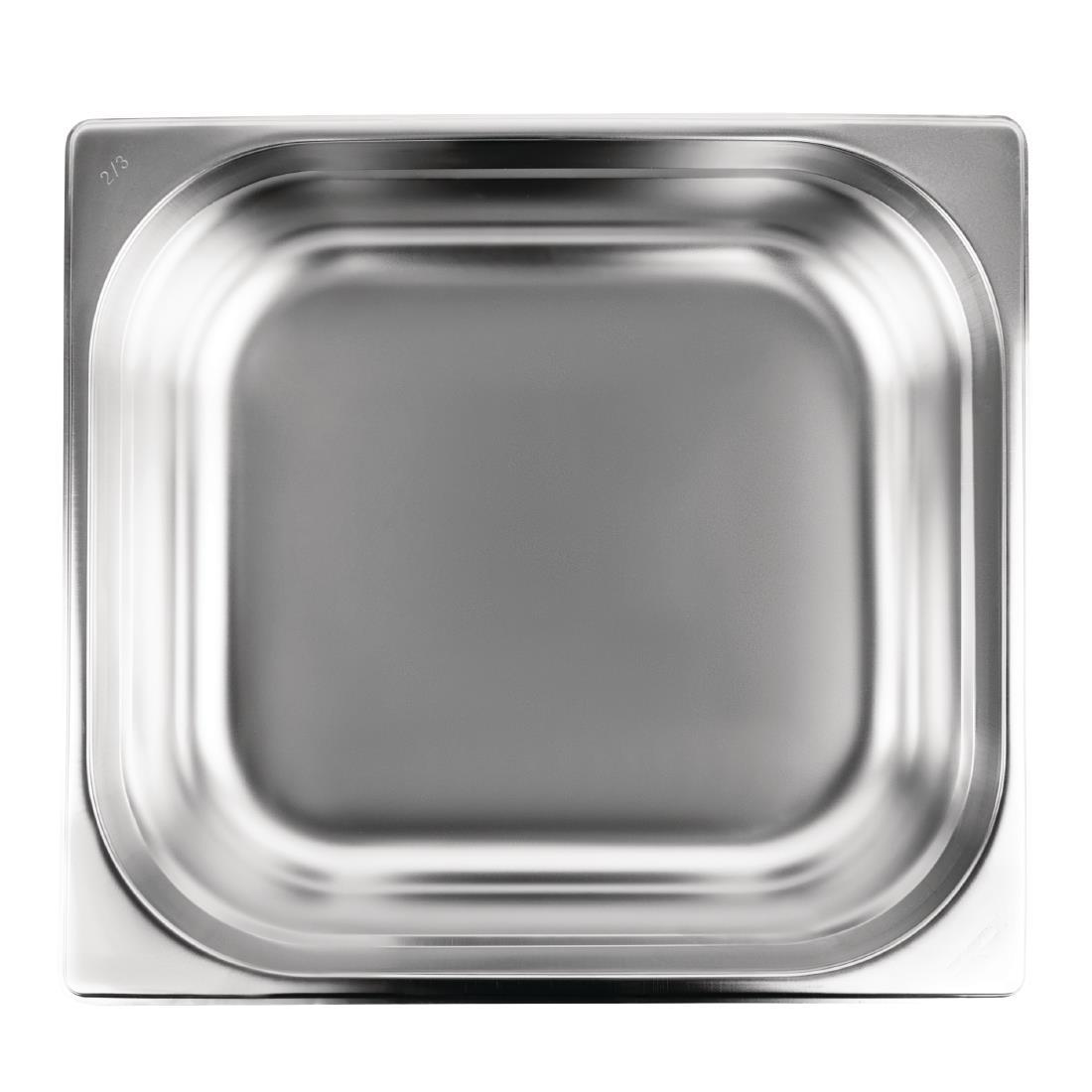 Vogue Stainless Steel 2/3 Gastronorm Pan 100mm - K812  - 3